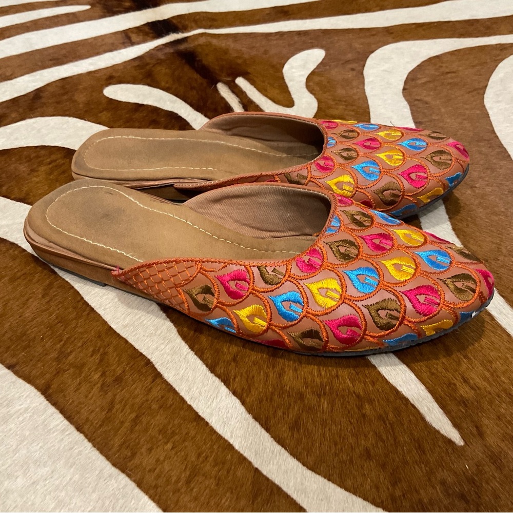 Adorable Embroidered Indian Flats Size 9.5